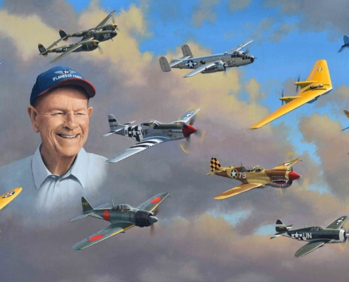 Oil painting on canvas of ed Maloney.