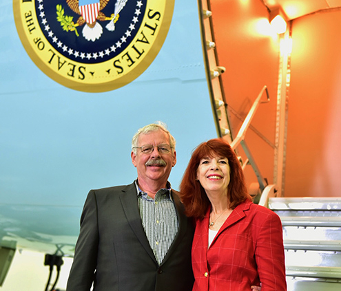 Joan and I at the door of Air Force One