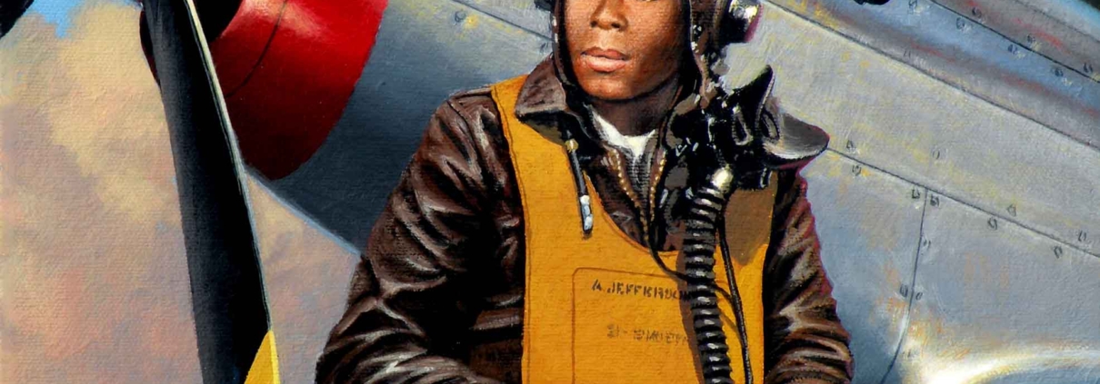 Stan Stokes painting of Tuskegee Airman Alexander Jefferson