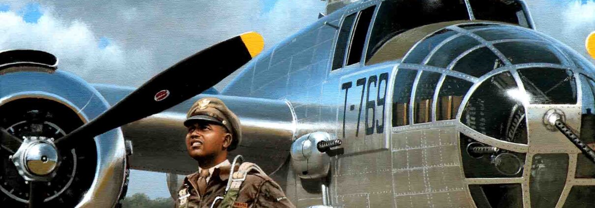 Painting of Tuskegee Airman Claude Davis by Stan Stokes